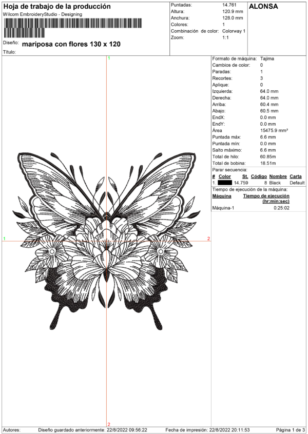 Mariposa con flores - Imagen 2