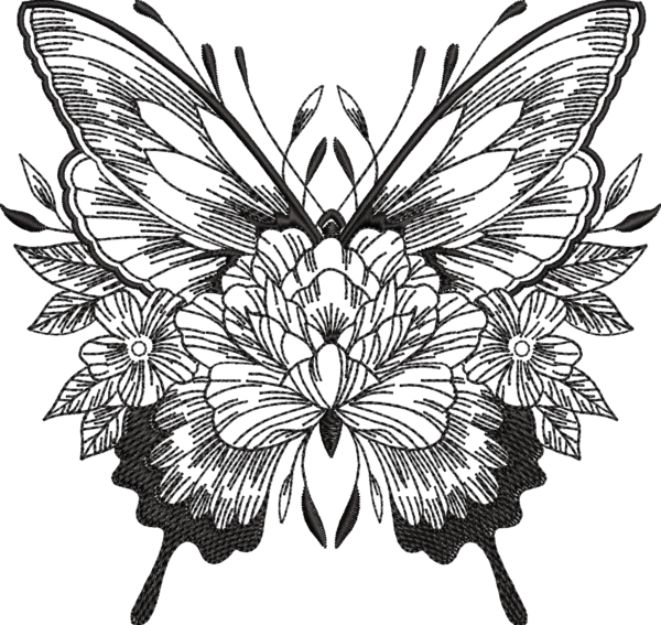 Mariposa con flores