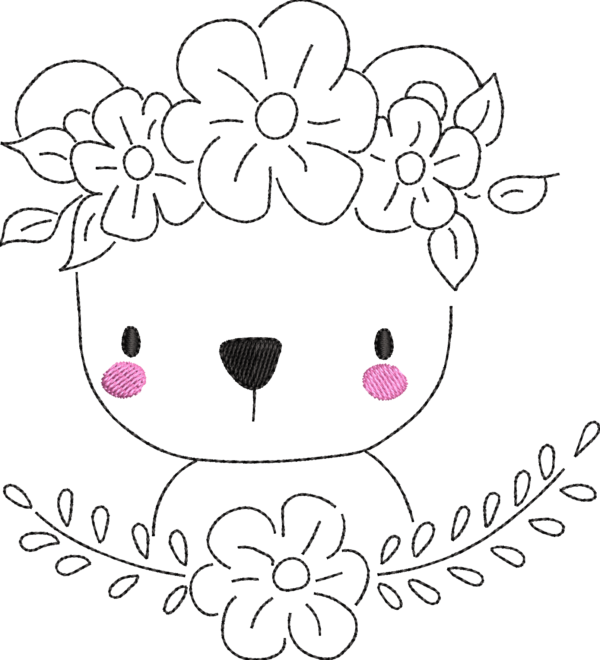 Osita con vincha de flores - Imagen 3