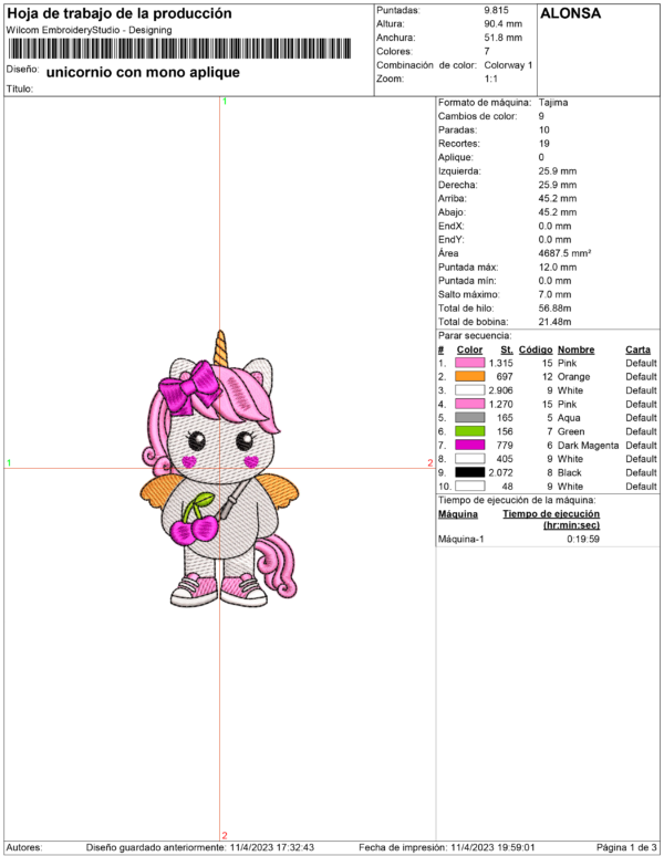 Unicornio con moño - Imagen 2