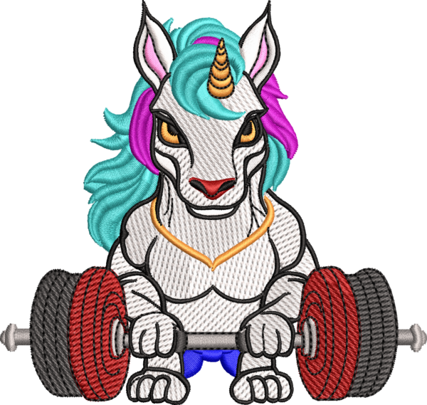Unicornio con pesas