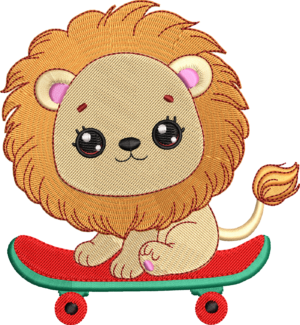 León en patineta