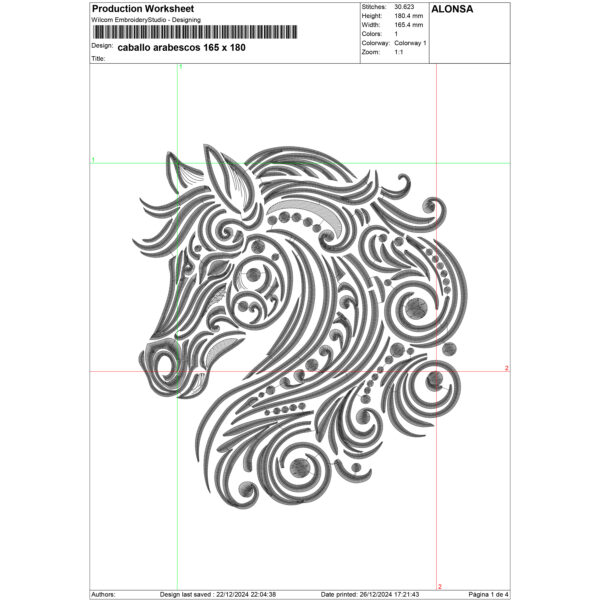 Cabeza de caballo con arabescos - Imagen 3