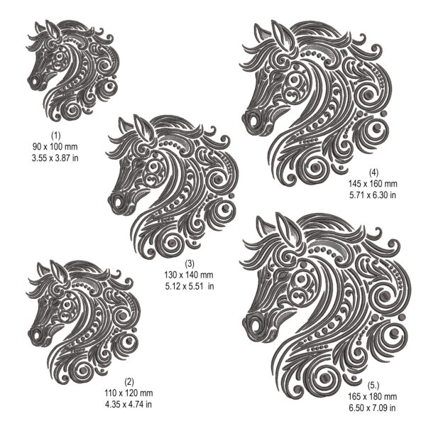 Cabeza de caballo con arabescos - Imagen 2