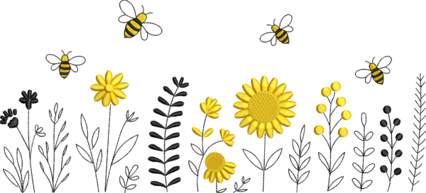 Flores silvestres con abejitas