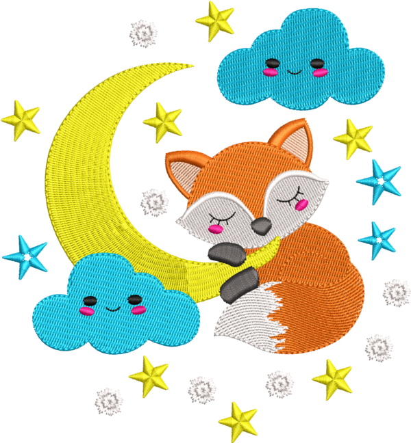 Zorro durmiendo en la luna