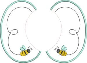 Cuello para ropa de bebé y niña - abejita