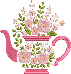 Tetera de corazones + 2 bouquets