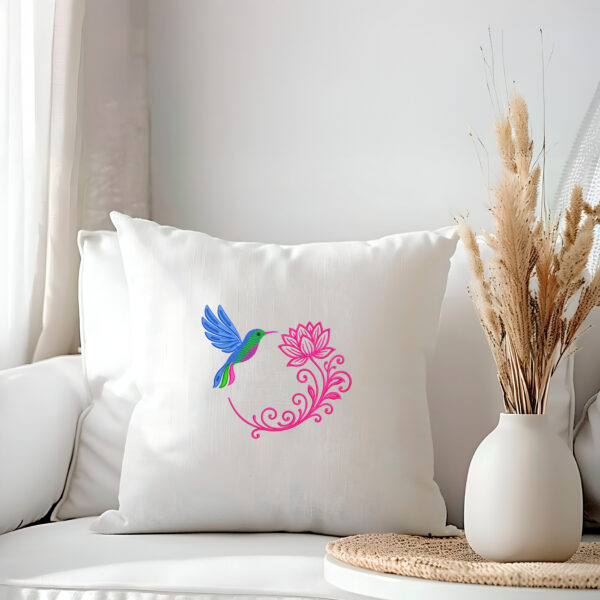 Colibrí con flor de loto - Imagen 8