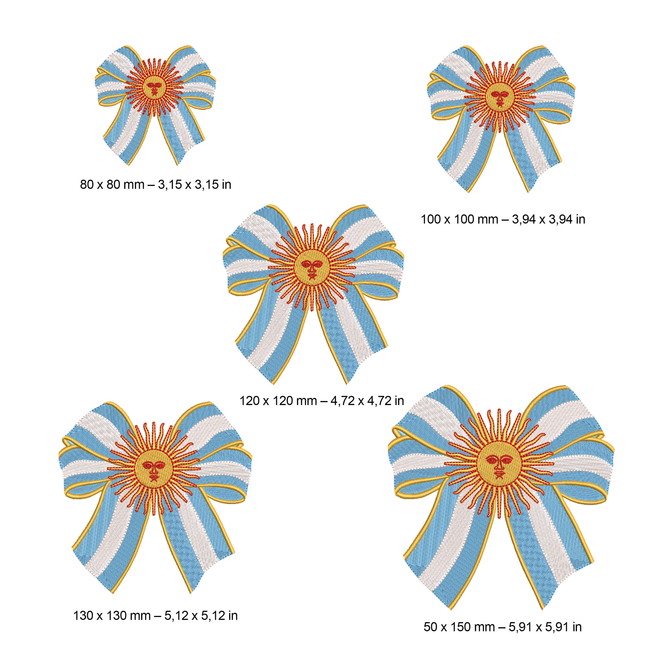 Moño Argentino con Sol de Mayo - Imagen 2
