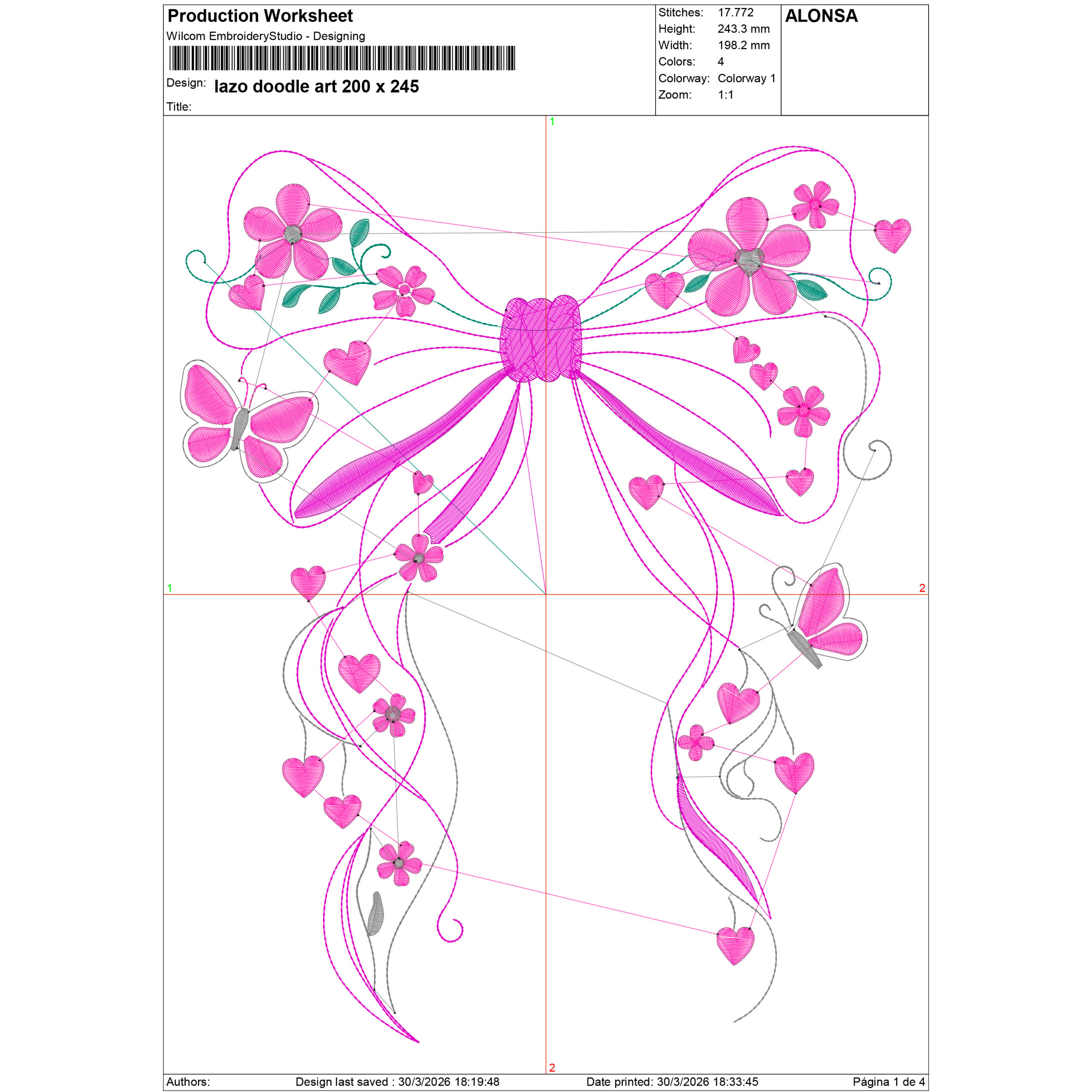Moño Coquette estilo doodle art - Imagen 9