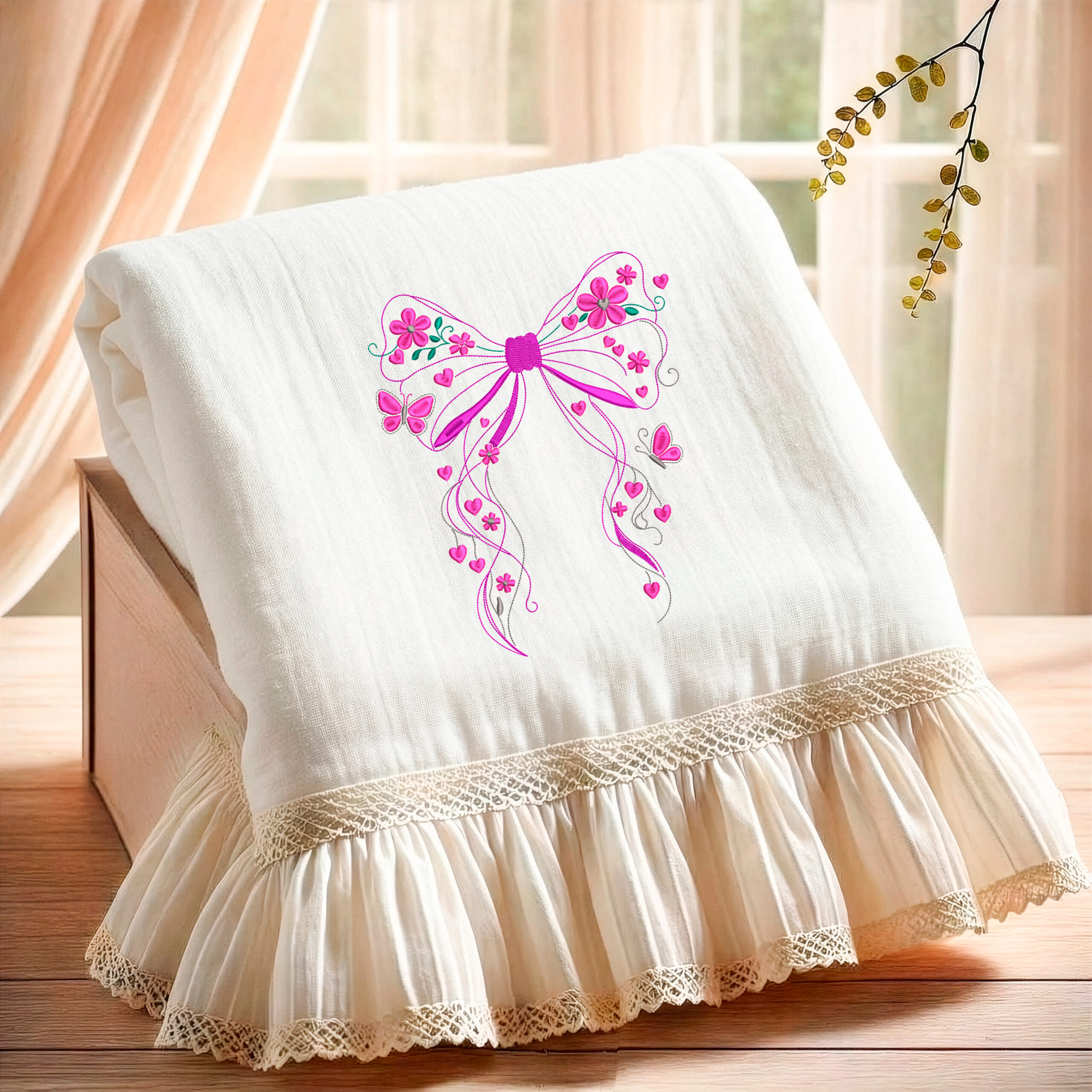 Moño Coquette estilo doodle art - Imagen 2