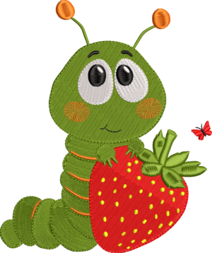 Oruga con frutilla