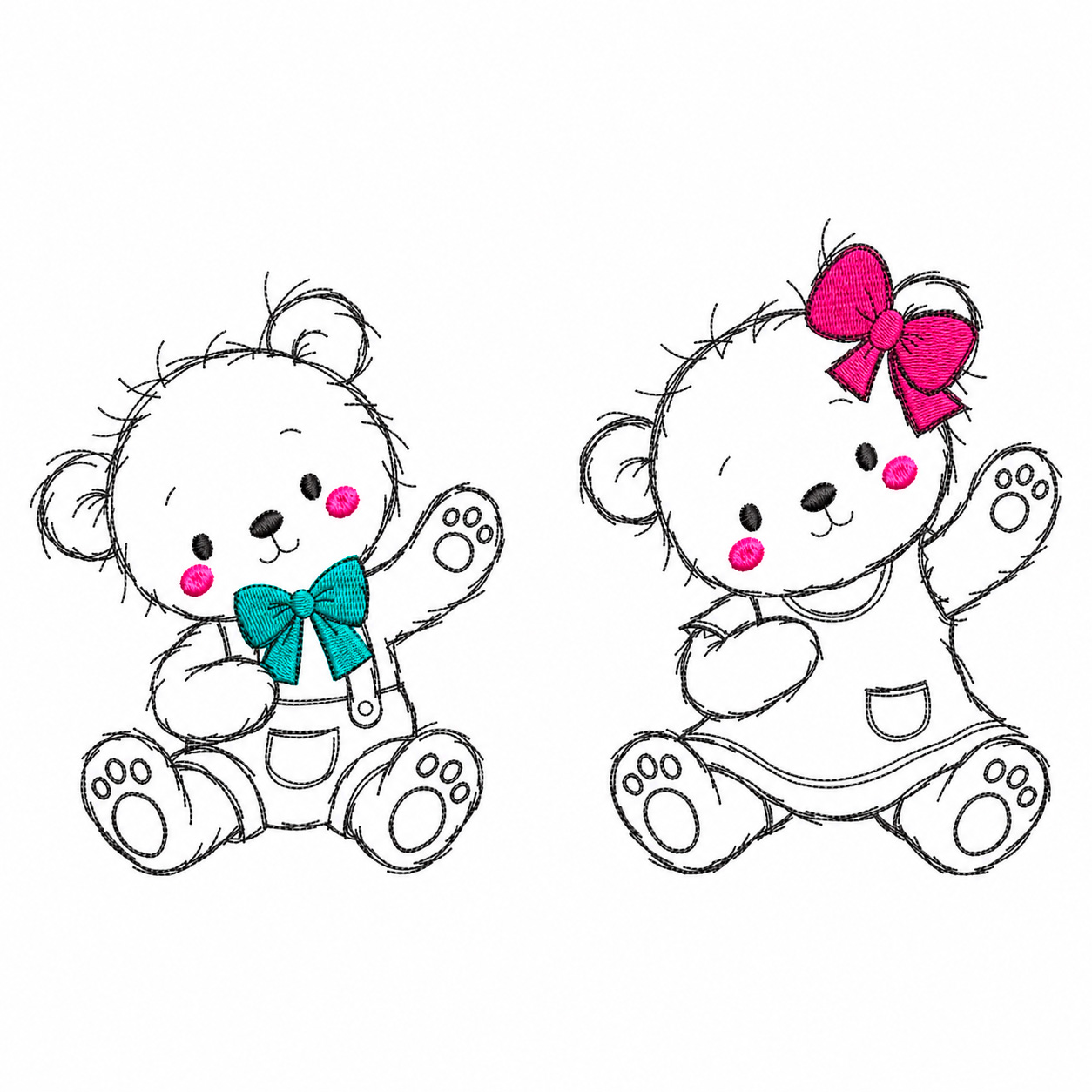 Ositos Line Art